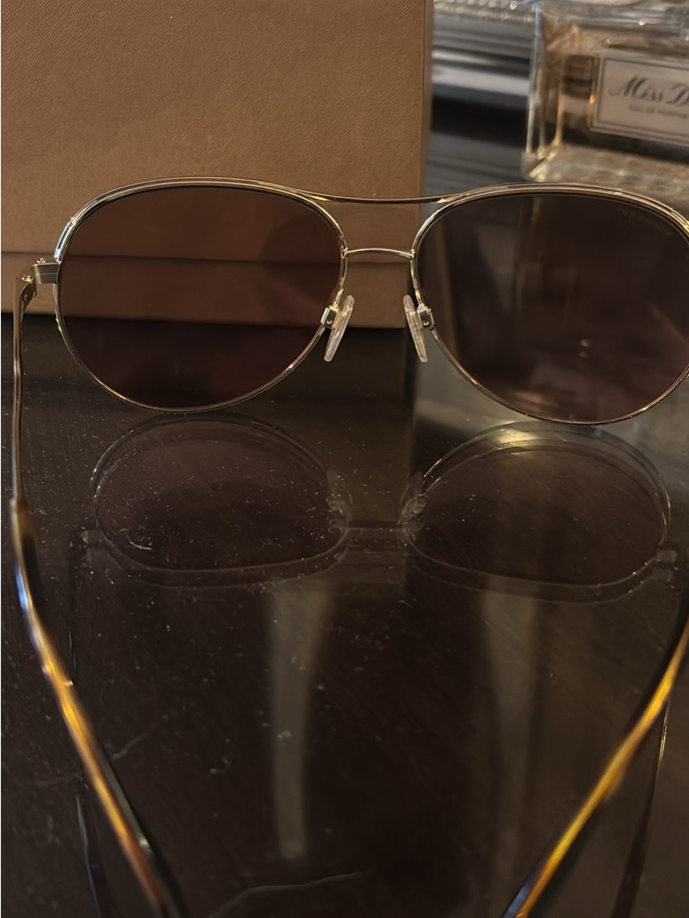 Burberry Brown and Tan Branded Sunglasses Case with Card - Picture 2 of 9